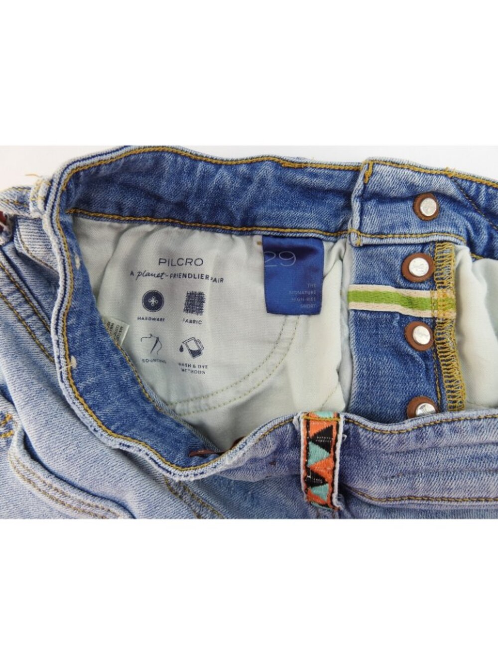 Anthropologie Pilcro Signature High Rise Embroidered Western Denim Short 29 - Picture 5 of 7